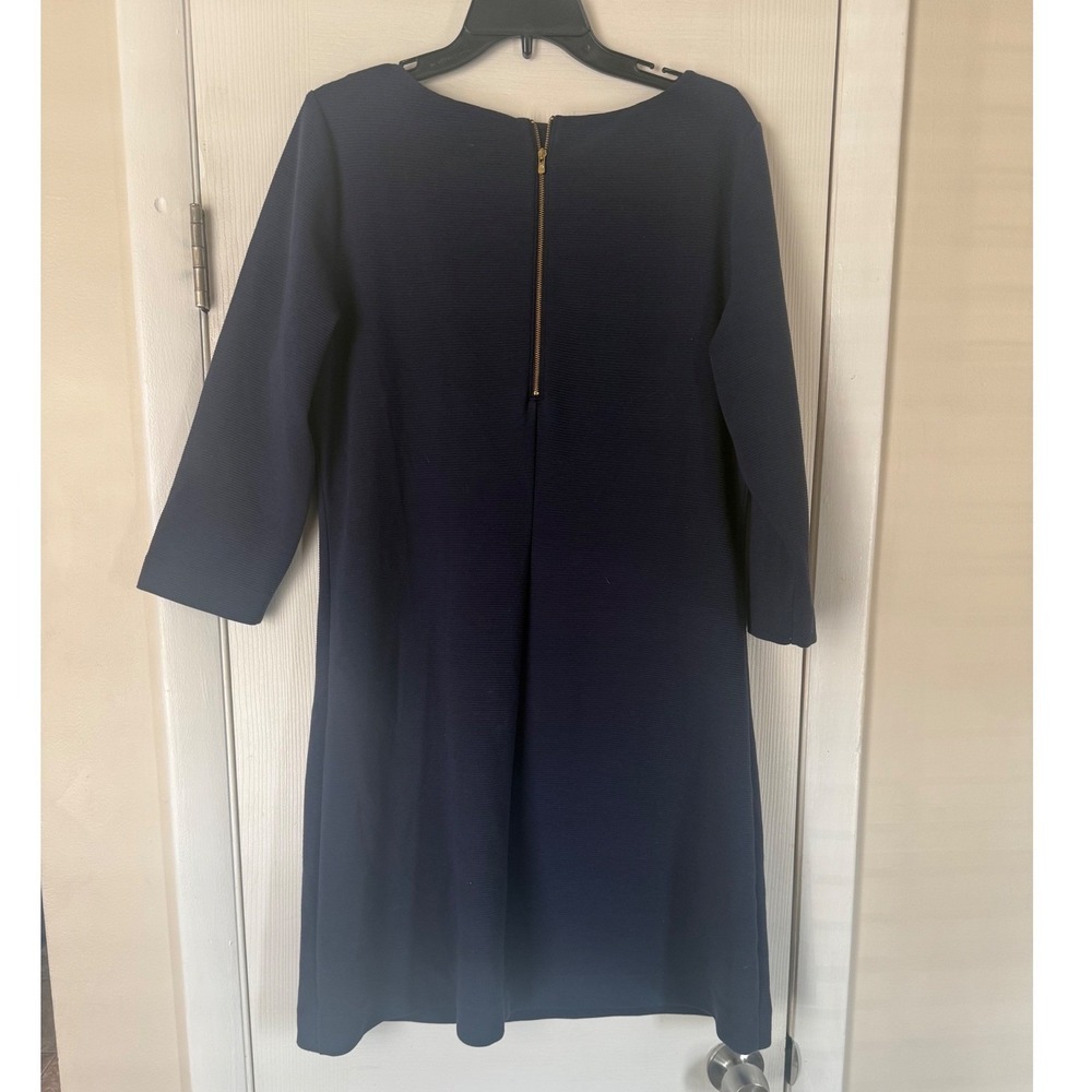 Lilly Pulitzer Navy Blue Charlene Knit Shift Dress 3/4 Sleeve XL - Picture 4 of 10